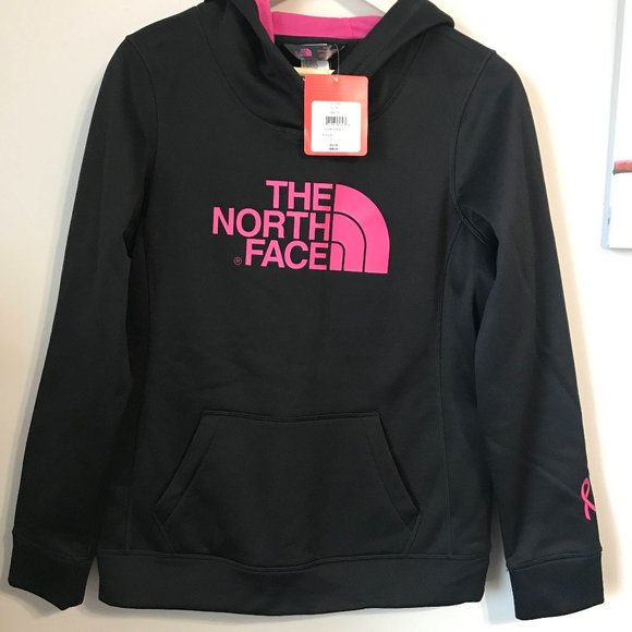 The North Face Tops - NWT The North Face black and pink hoodie size M